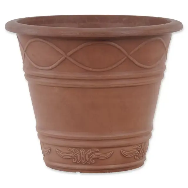 Arcadia Garden Products Western Weave Planter Pot in Terracotta