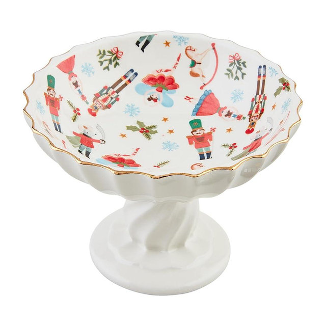 Mud Pie Pedestal Candy Dish, Nutcracker, 4 1/2" x 5 1/2" dia