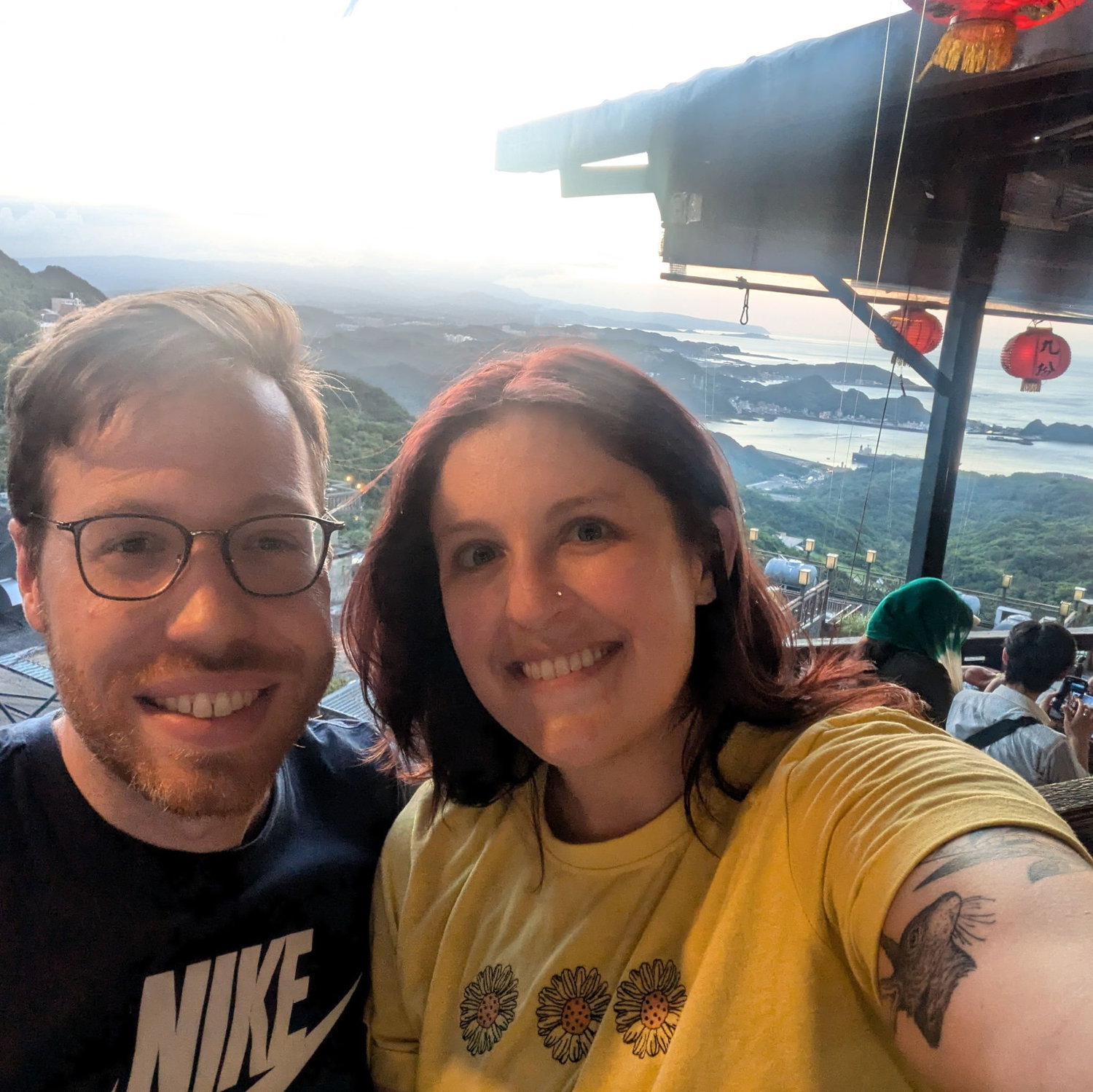 July 2024. Jhean was studying Chinese in Taiwan over the summer, so of course Patti had to visit. This picture is at the iconic Amei Teahouse, the inspiration for Spirited Away!