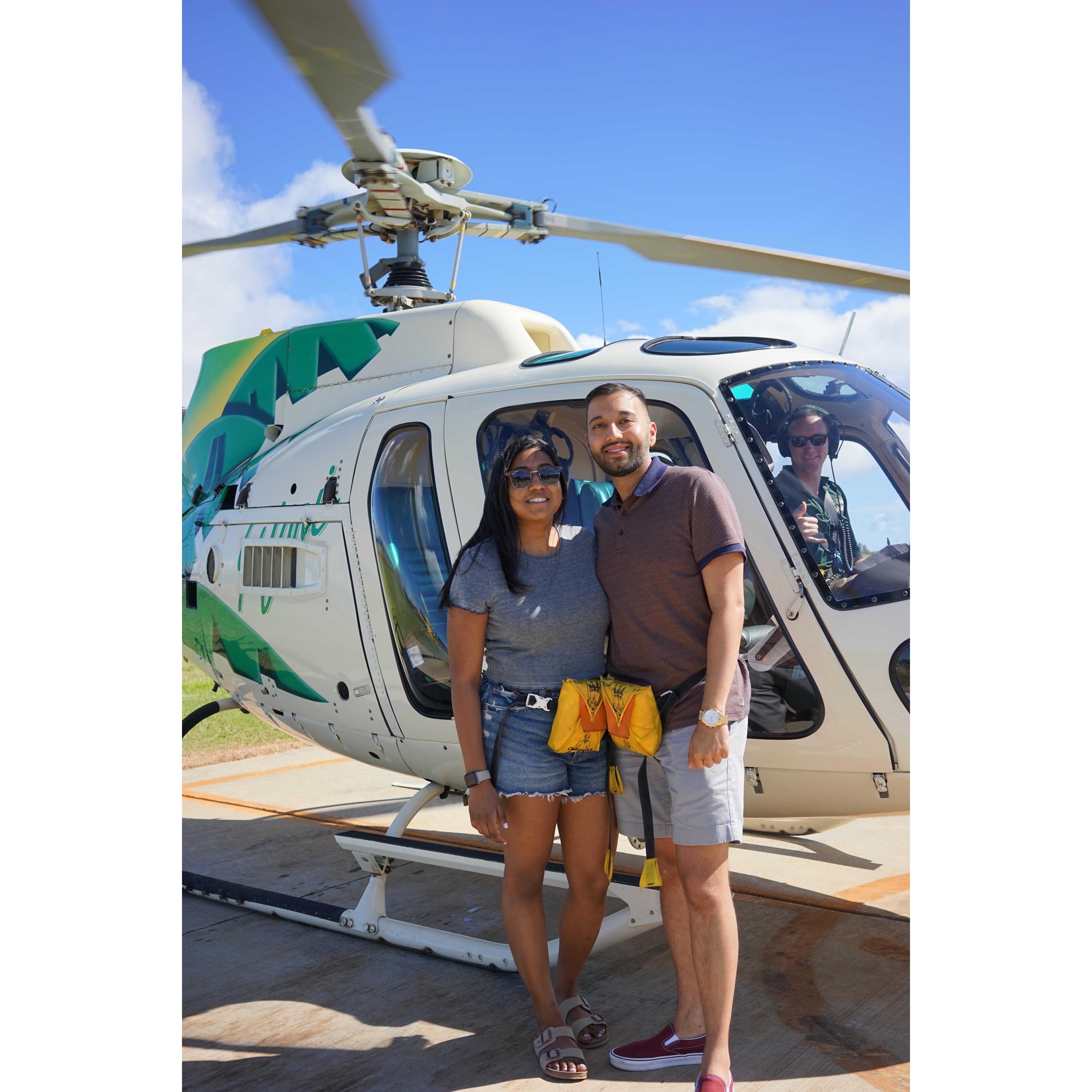 Helicopter ride in Kauai, Hawaii