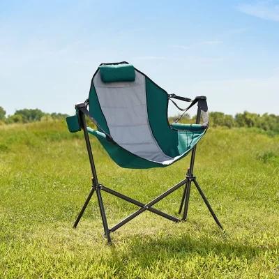 Hammock Camping Chair; Green Smoke Black Frame