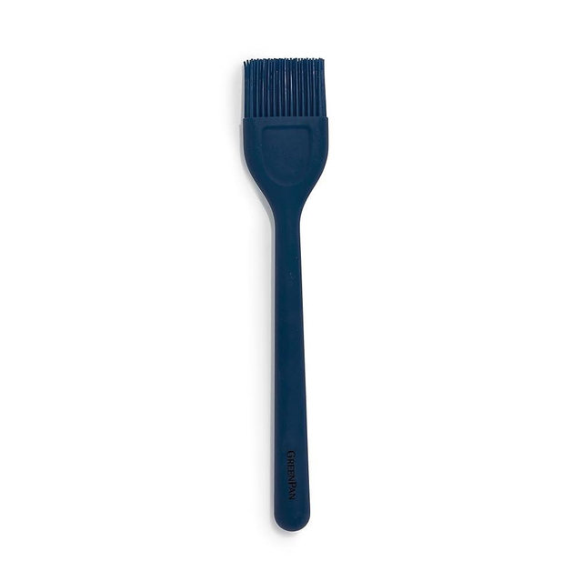 GreenPan Silicone Basting Brush, Cooking Kitchen Utensil, Sauce Marinades BBQ Grill Bake, Flexible Rubber Nonstick Cookware, Steel Core, Heat-Resistant, Anti-Slip Handle BPA-Free Dishwasher Safe, Blue