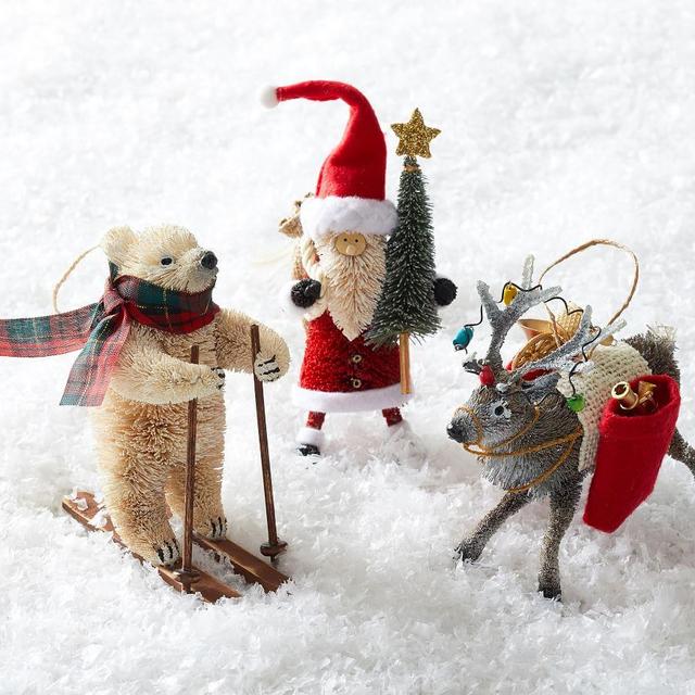 Nostalgic Bottlebrush Ornaments, Multi, Set Of 3