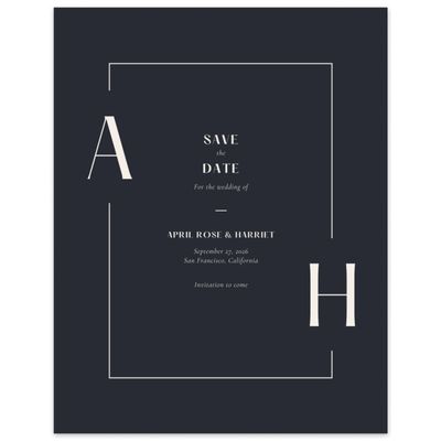 Ebony, Black Wedding Digital Save the Date - Wetherby Portrait