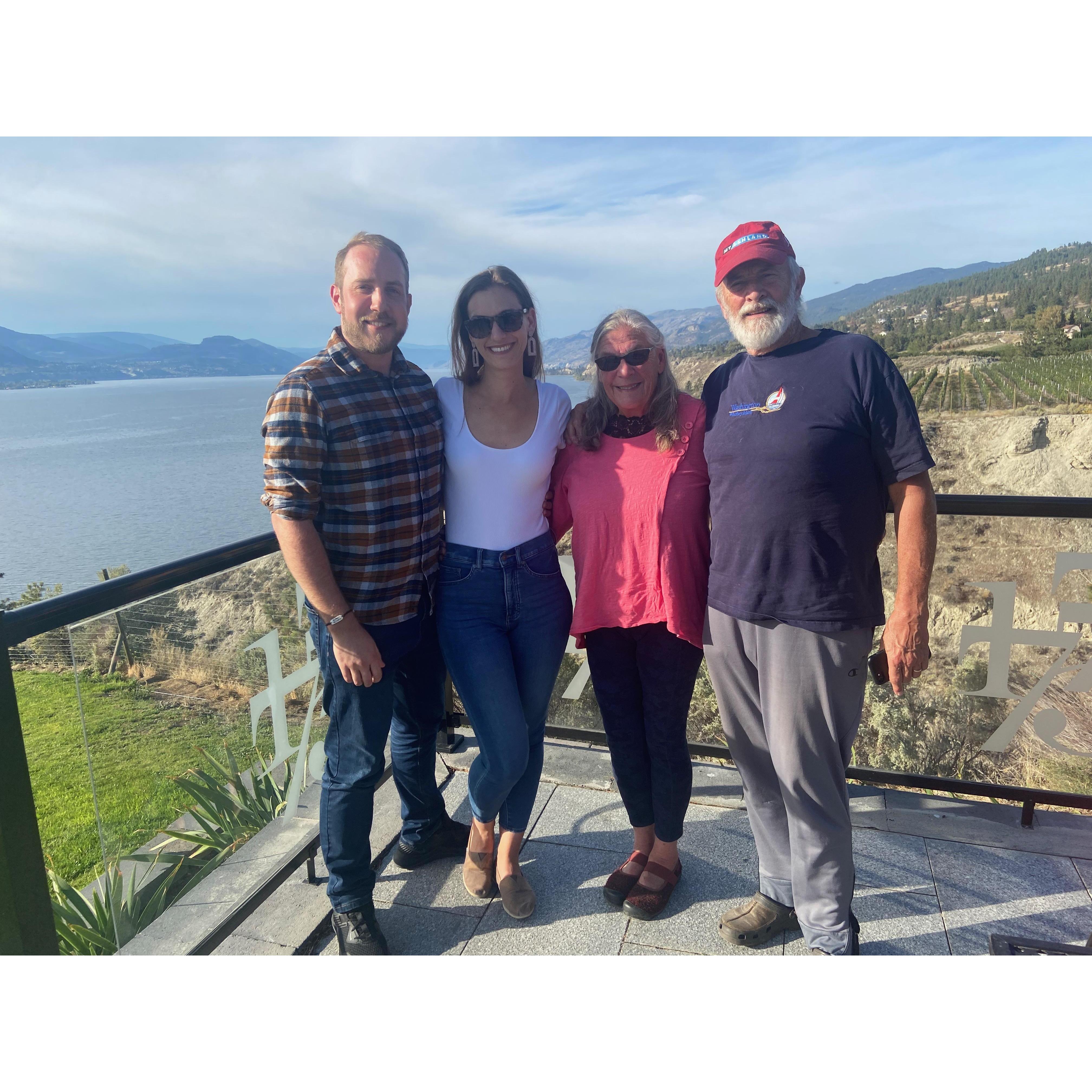 Celebrating in the BC wine country with Kate's parents!