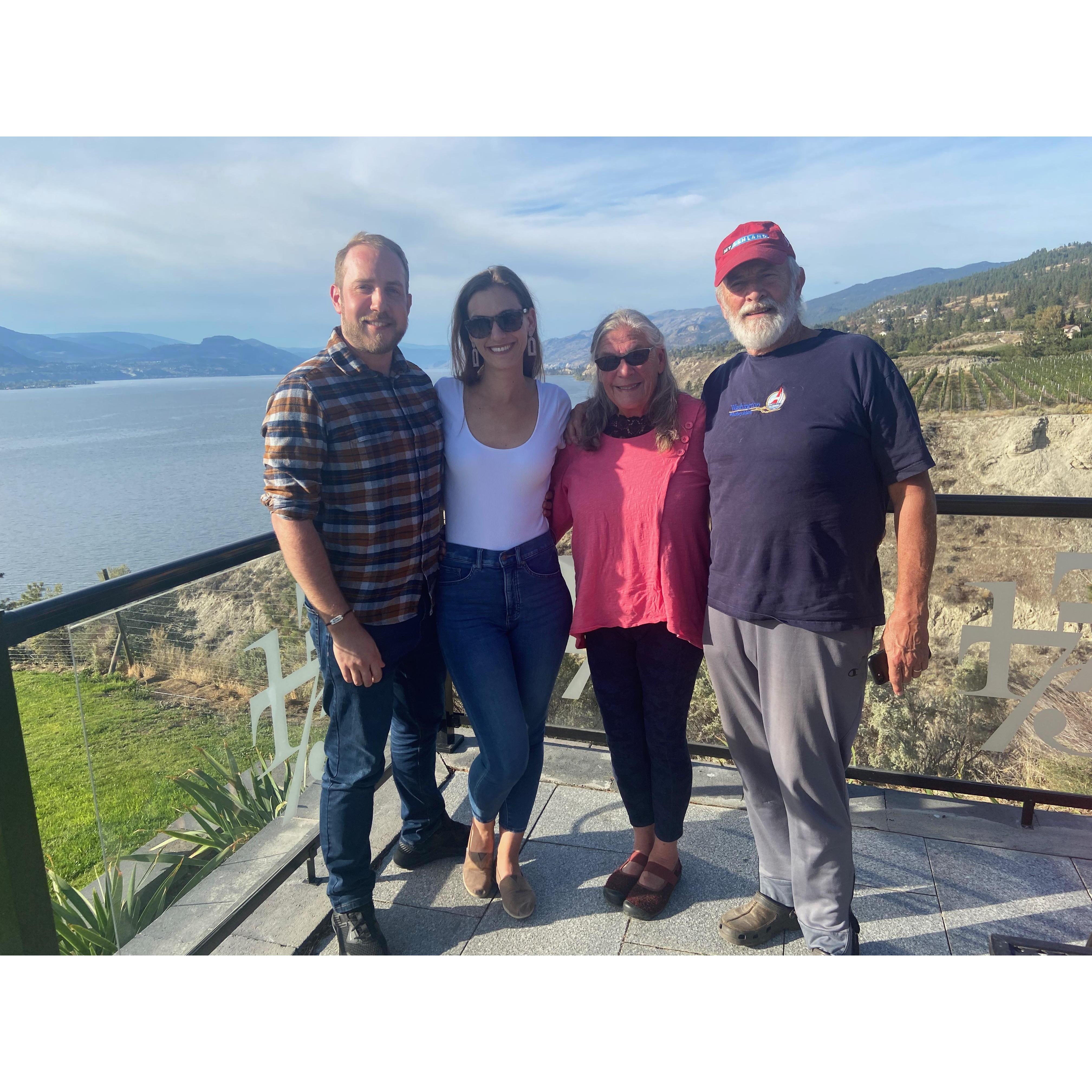 Celebrating in the BC wine country with Kate's parents!