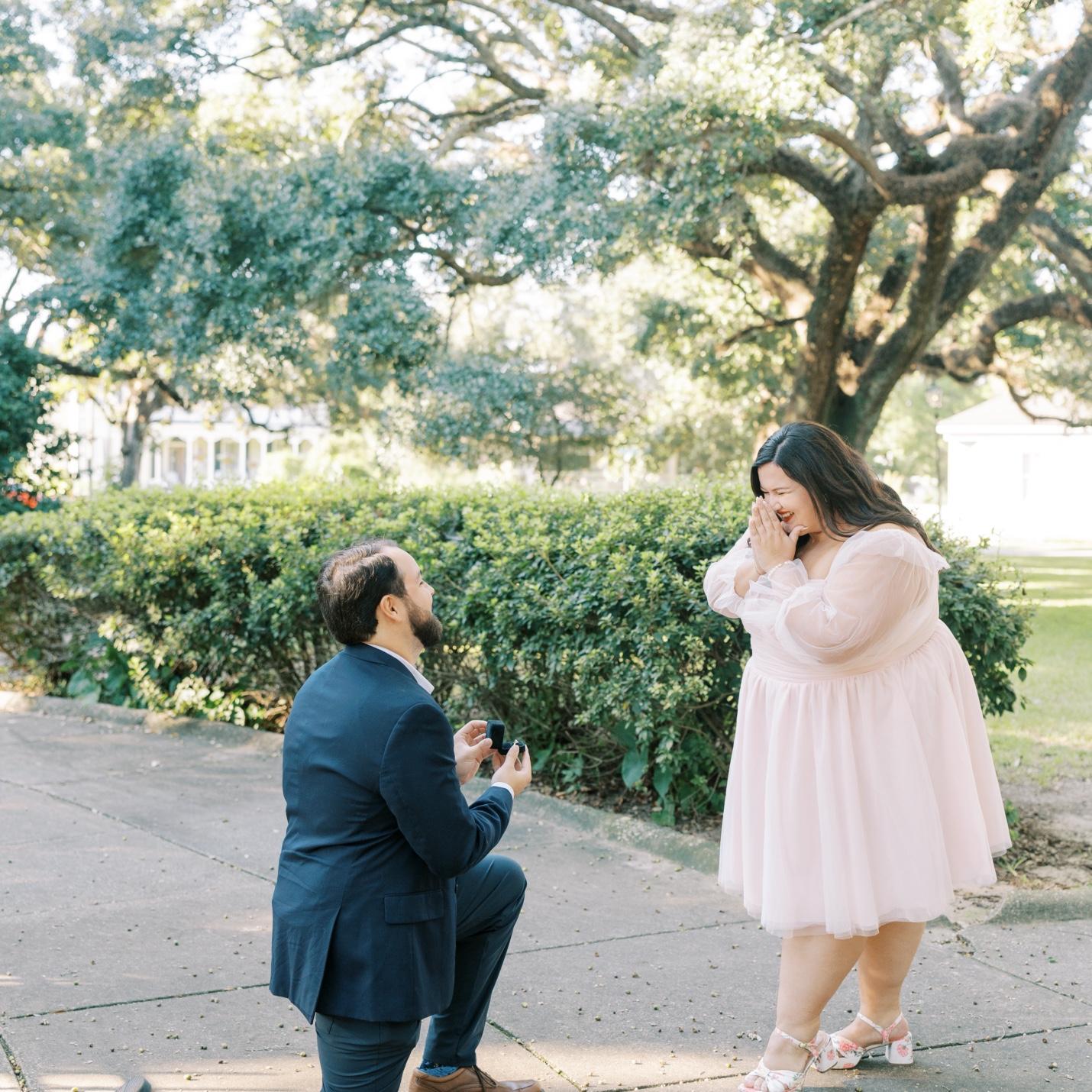 Europe was not where he proposed, however—he waited 9 months later, on their 10-year dating anniversary in Washington Square. He set up a scavenger hunt throughout Mobile, ending with Lauren’s ring.