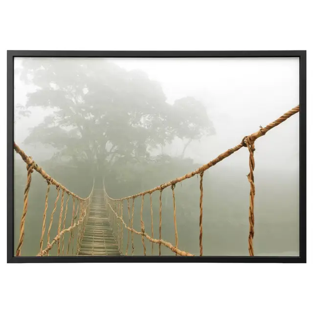 BJÖRKSTA Picture and frame, jungle journey, black, 55x39 ¼ "