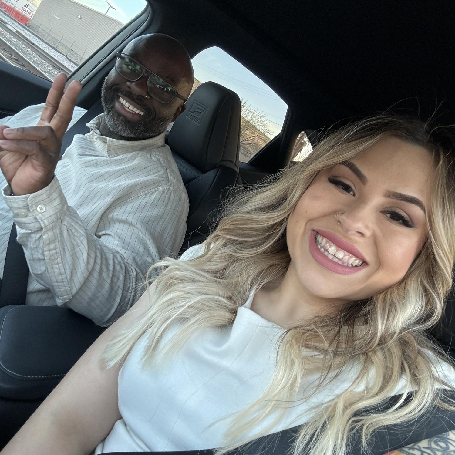On our way to take our engagement photos