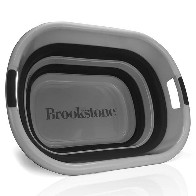 BROOKSTONE, Large Collapsible Laundry Basket [11 GALLONS] with Comfort Non-Slip Grip Handles, Minimalist Space Saving Design, Portable Pop-Up Hamper, [BPA FREE], Gray