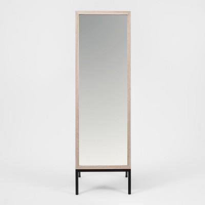 66"x20" Oak and Metal Modern Floor Mirror Brown - Project 62™