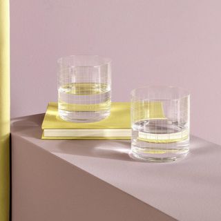 Finesse Grid Double Old Fashioned Glass, Set of 4