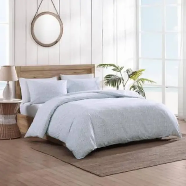 Tommy Bahama 3pc King Koya Bay Duvet Cover Bedding Set Blue: Cotton Percale, Nautical Coastal Style, OEKO-TEX Certified