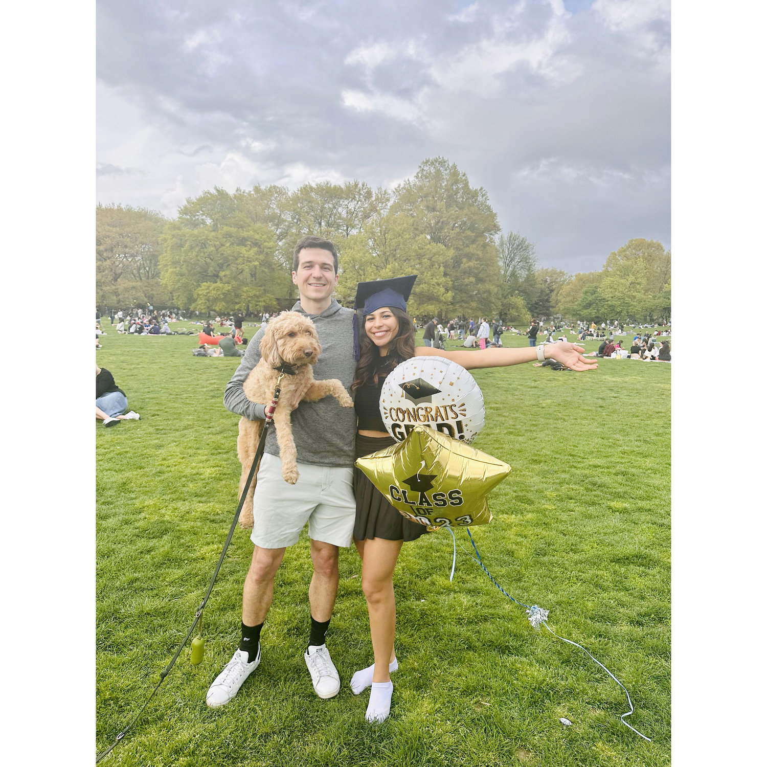 Arushi's Cybersecurity Master's degree celebration in Central Park