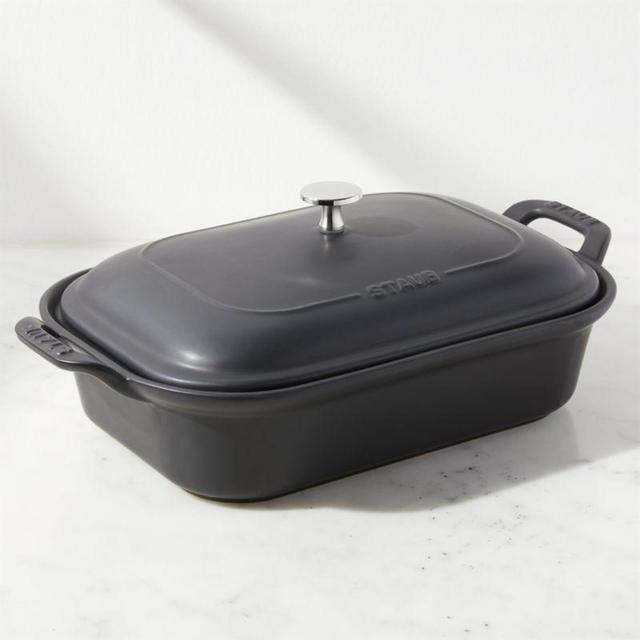 Staub 12" X 8" Matte Black Rectangular Covered Baker