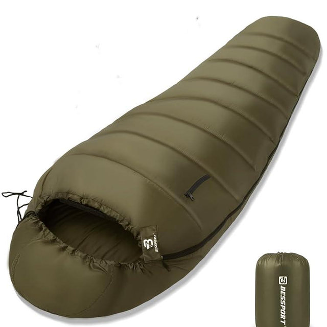 Bessport Mummy Sleeping Bag | 15-45 ℉ Extreme 3-4 Season Sleeping Bag for Adults Cold Weather– Warm and Washable, for Hiking Traveling & Outdoor Activities