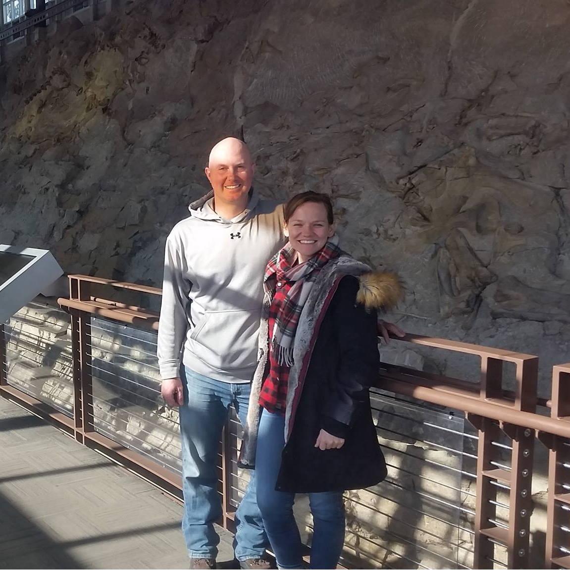 Dinosaur National Monument in Utah. That whole wall behind us is dinosaur bones!