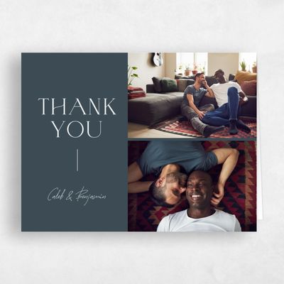 Navy Blue Wedding Thank You - Piccola Multiphoto