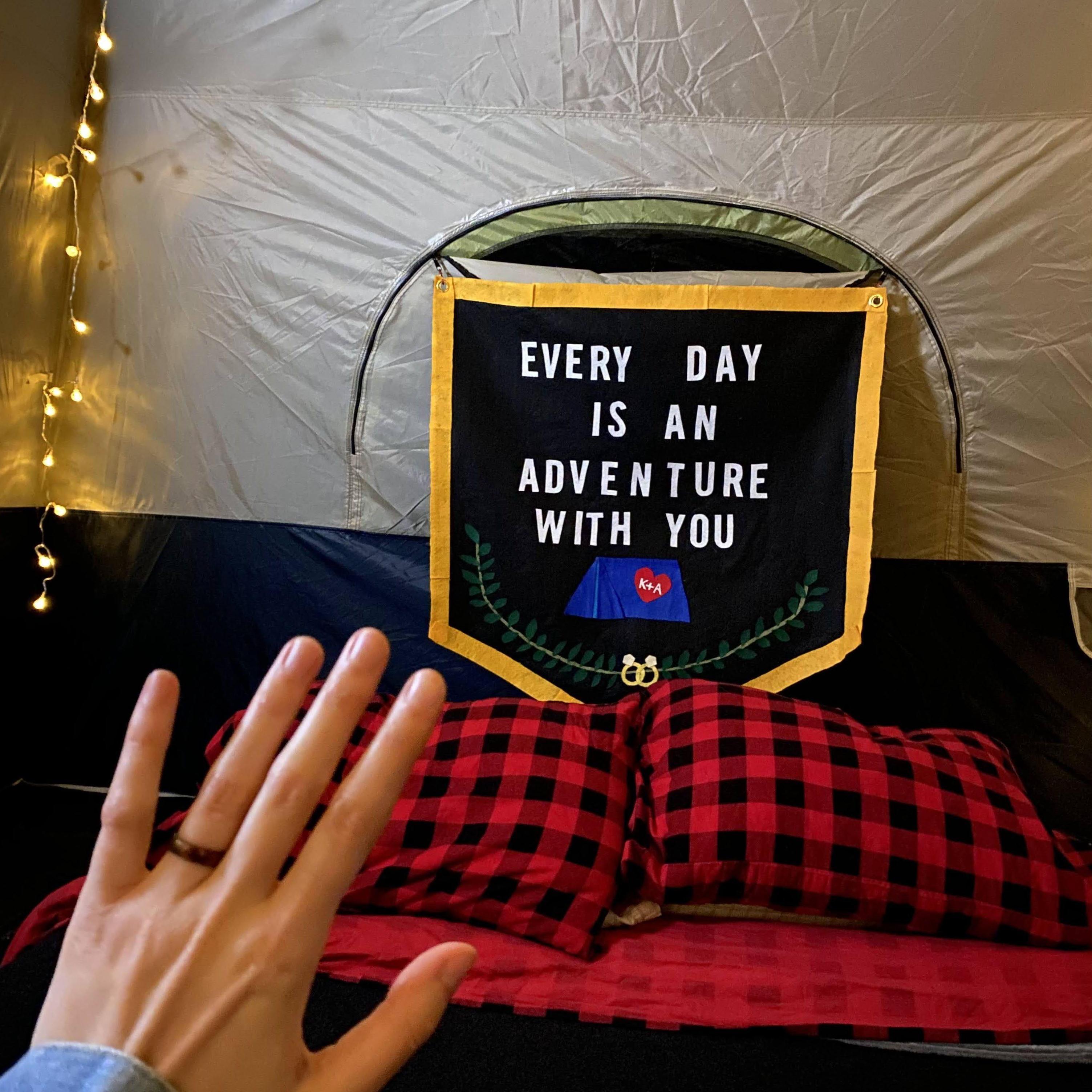 Ashley proposed to Katy on a camping trip in October 2021...