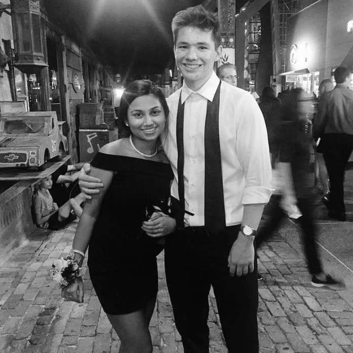 After homecoming — dressed up, tired feet, and full hearts. We didn’t know it then, but nights like this were shaping the beginning of everything.