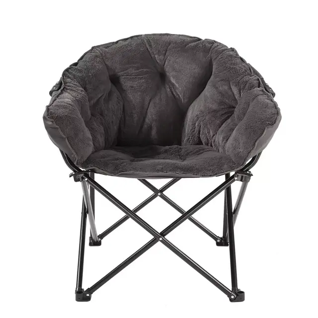 Simply Essential™ Foldable Faux Fur Club Chair in Charcoal