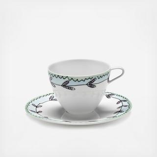 Midnight Flowers Blossom High Coffee Cup + Saucer by Marni, Set of 2