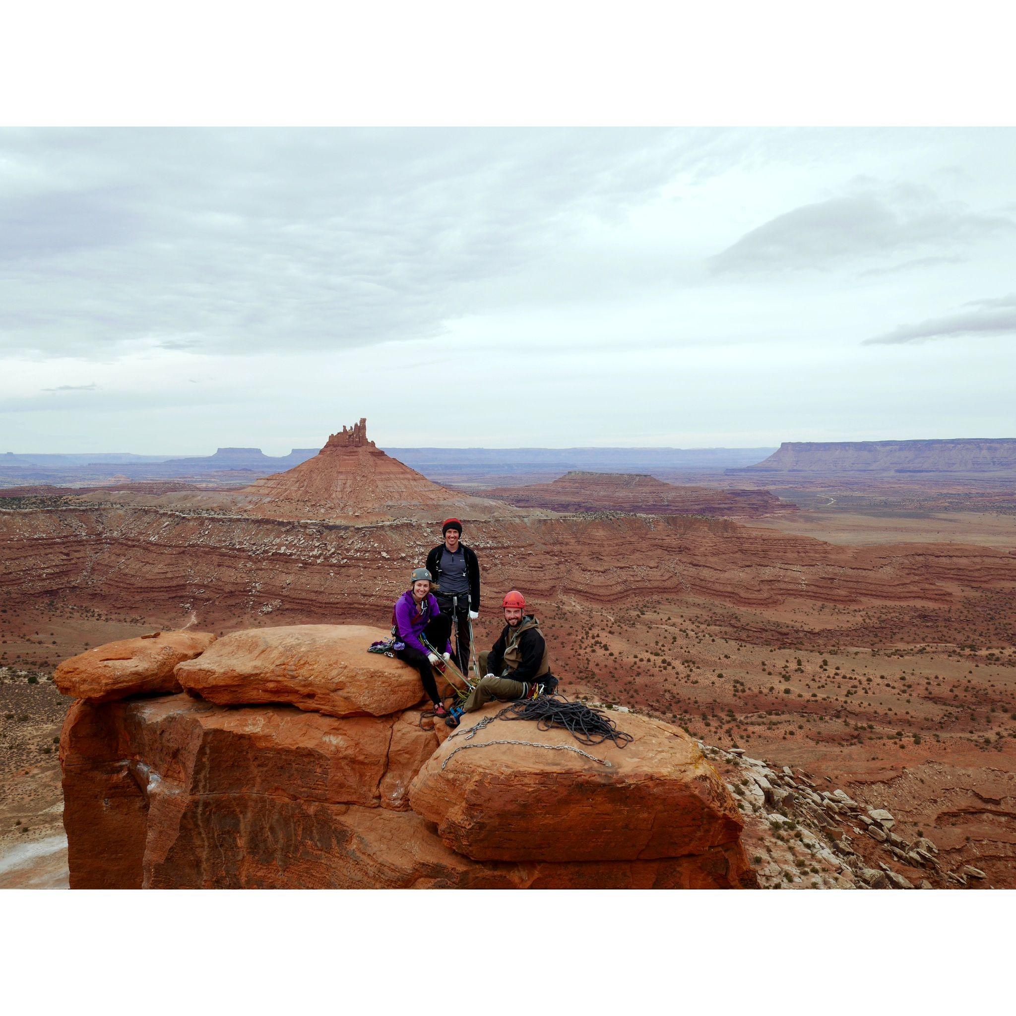 Climbing the South Sixth Shooter outside of Moab, UT