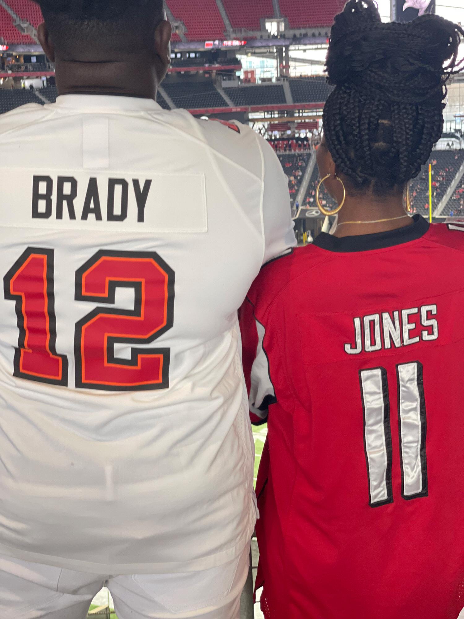 Falcons vs Buccaneer game and we had to go for the opposing team 😂