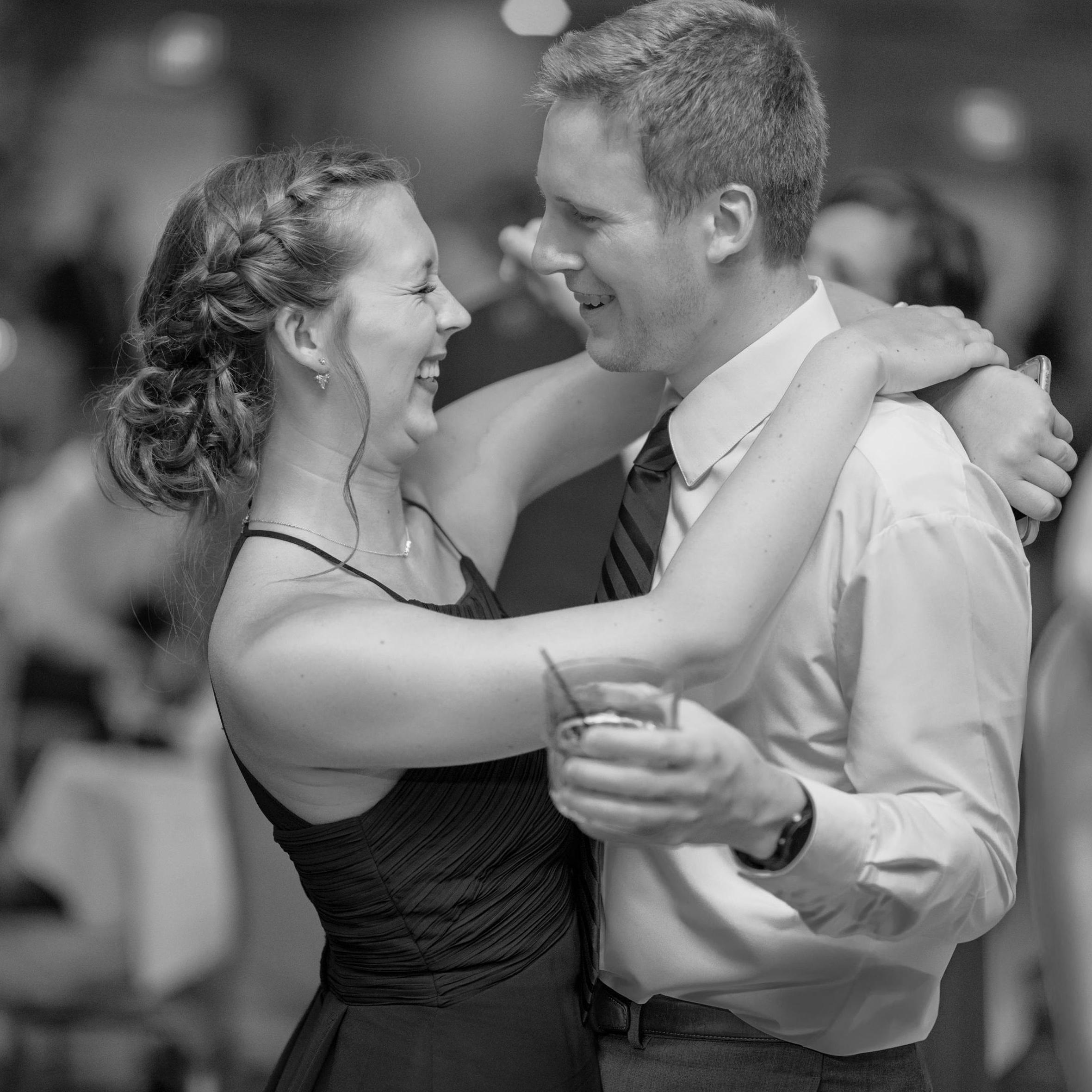 Us dancing the night away at our friends, Holly and Johnny's wedding!