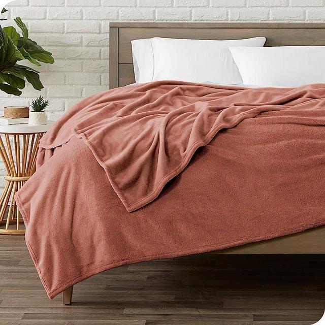 Bare Home Fleece Blanket - Full/Queen Blanket - Rosewood - Lightweight Blanket for Bed, Sofa, Couch, Camping, and Travel - Microplush - Ultra Soft Warm Blanket (Full/Queen, Rosewood)