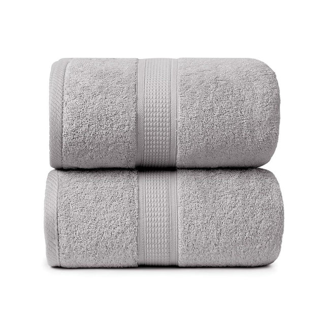 Ariv Premium Jumbo Bath Towels Pack of 2, Beach Towel, Extra-Large Bath Sheets, 100% Cotton, Super Soft, Highly Absorbent, Quick Dry, Durable, Great Value, Perfect for Home & Bathroom - Platinum