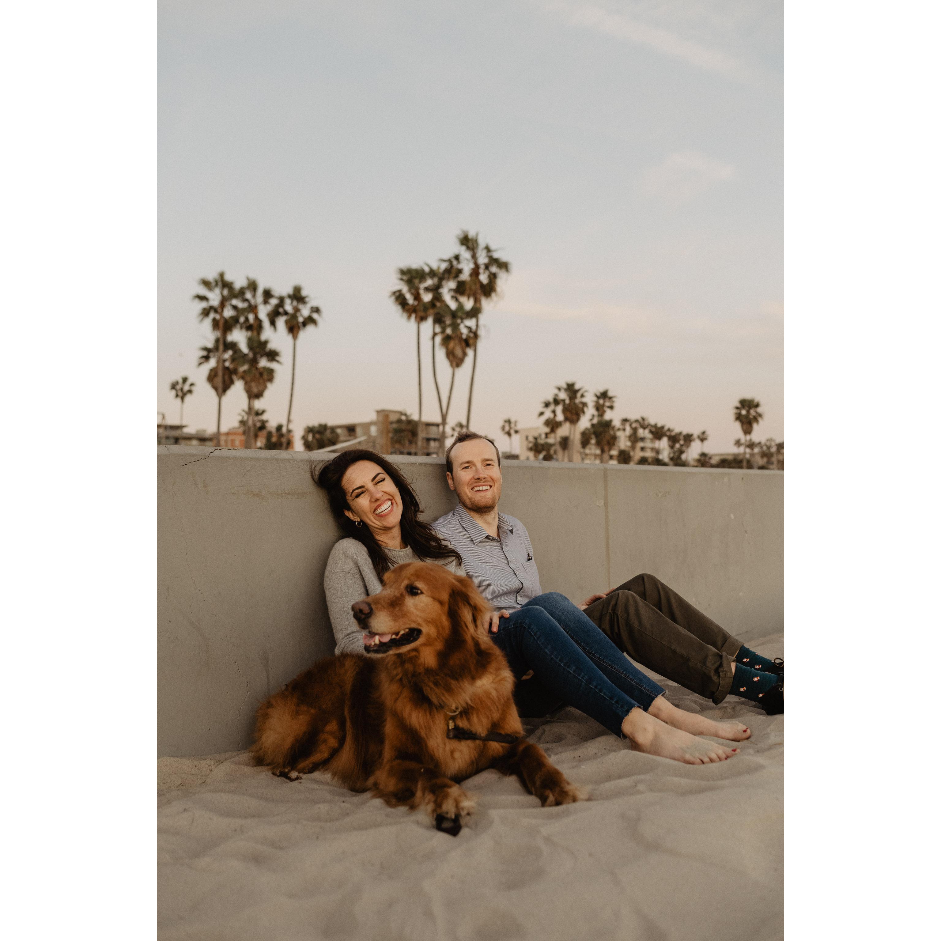 Engagement photos on Venice Beach. Eddie was the star of the show.