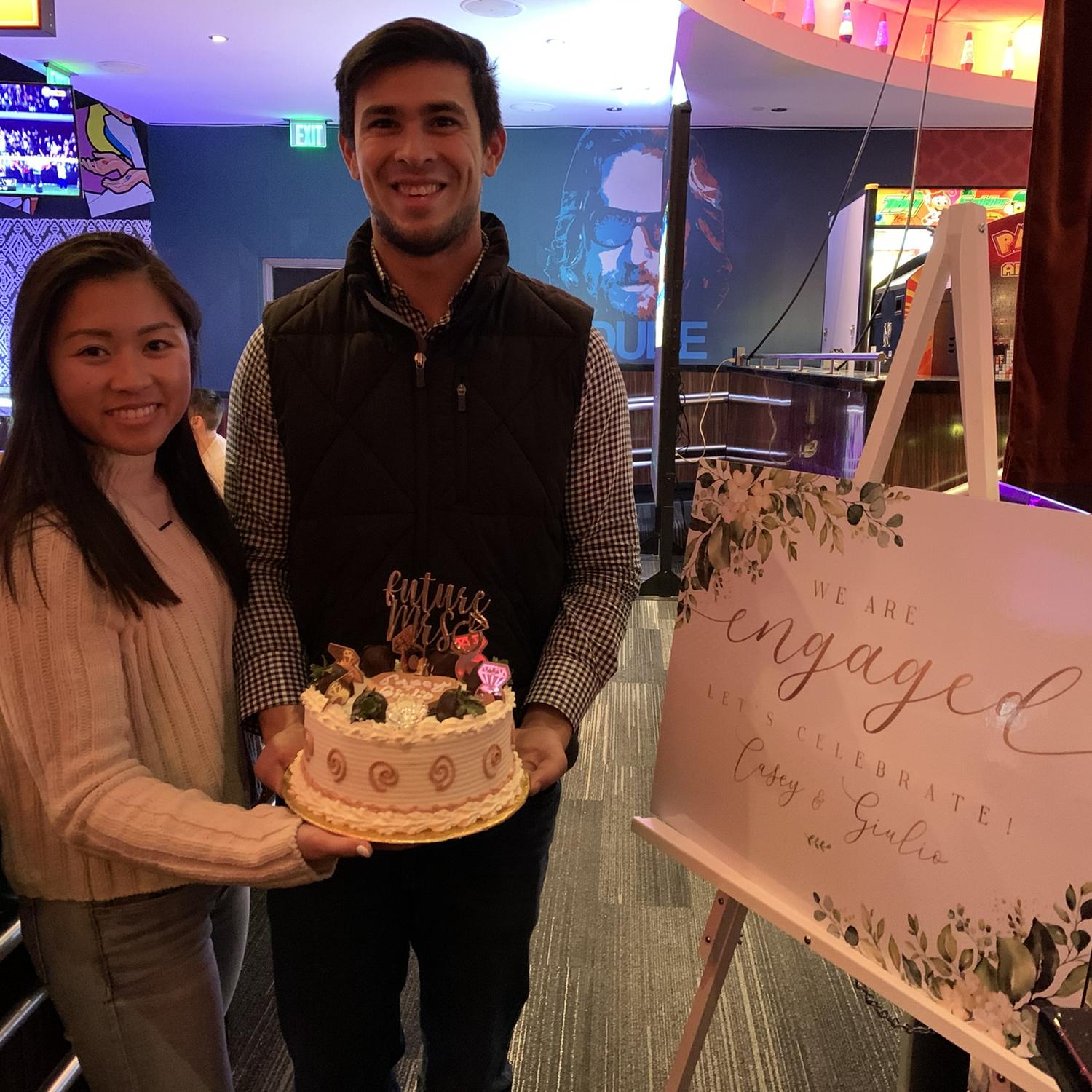 Family bowling hangout to celebrate our engagement. Thanks Serina (bride's sister) for organizing!