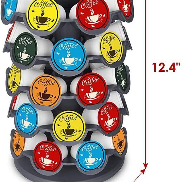 EVERIE Coffee Pod Storage Carousel Holder Organizer Compatible with 40 Keurig K-Cup Pods, Grey
