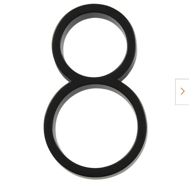 5 in. Black Floating or FLush House Number 8
