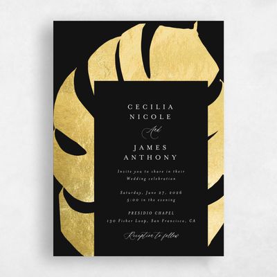 Multi-Colored Wedding Invitation - Maui Portrait Foil