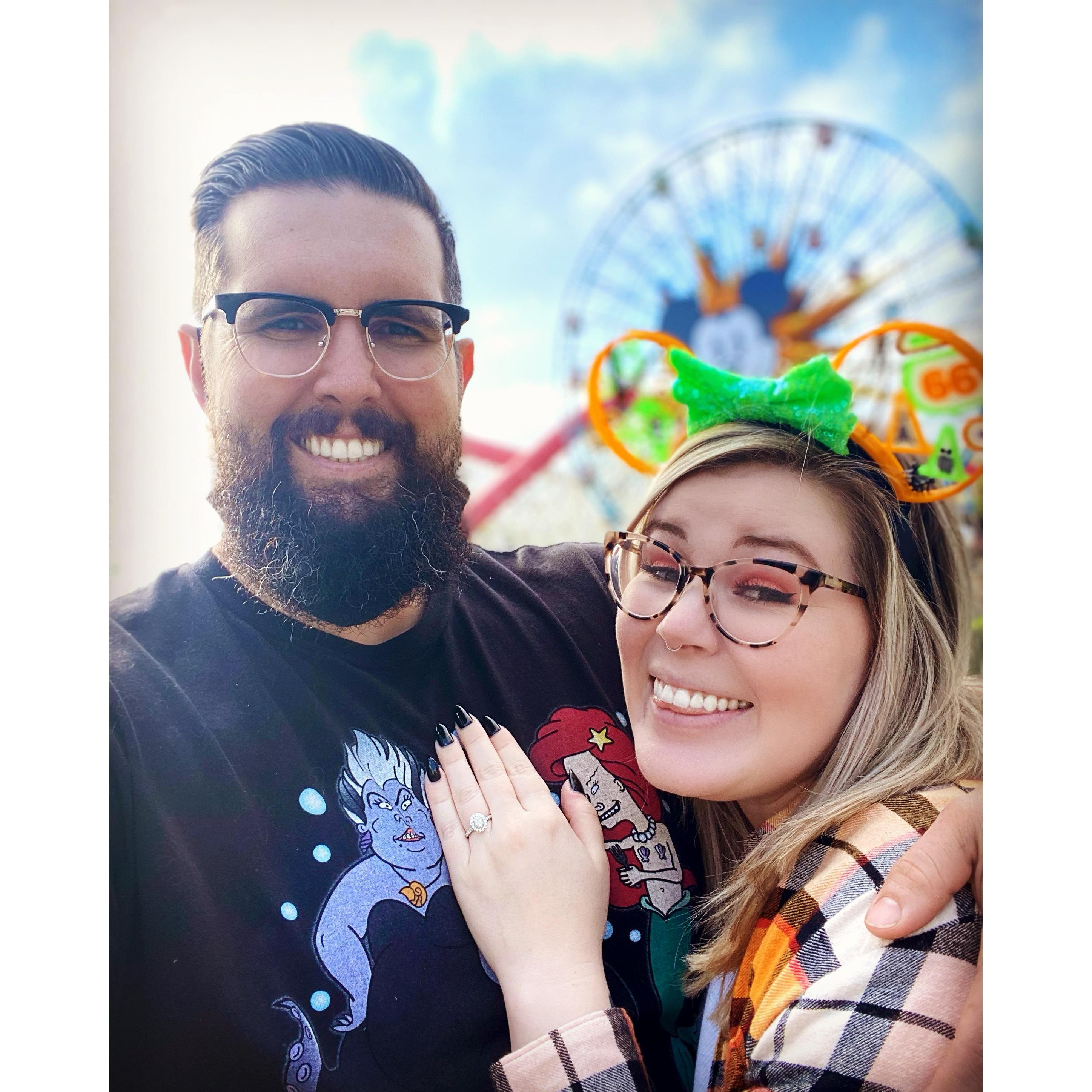 2021 - California Adventure, Moments after he proposed!