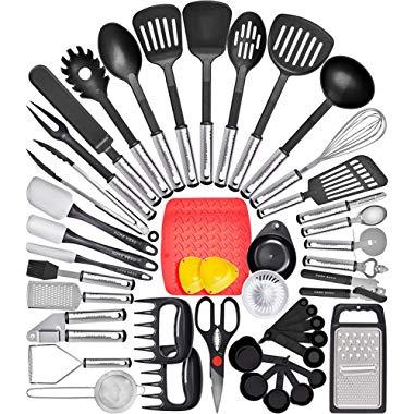 Kitchen Utensil Set Cooking Utensils Set - Nylon Kitchen Utensils Set Kitchen Tool Set 44 Pcs. Cooking Utensil Set Kitchen Set Spatula Set Kitchen Gadgets Kitchen Tools Kitchen Accessories Cooking Set