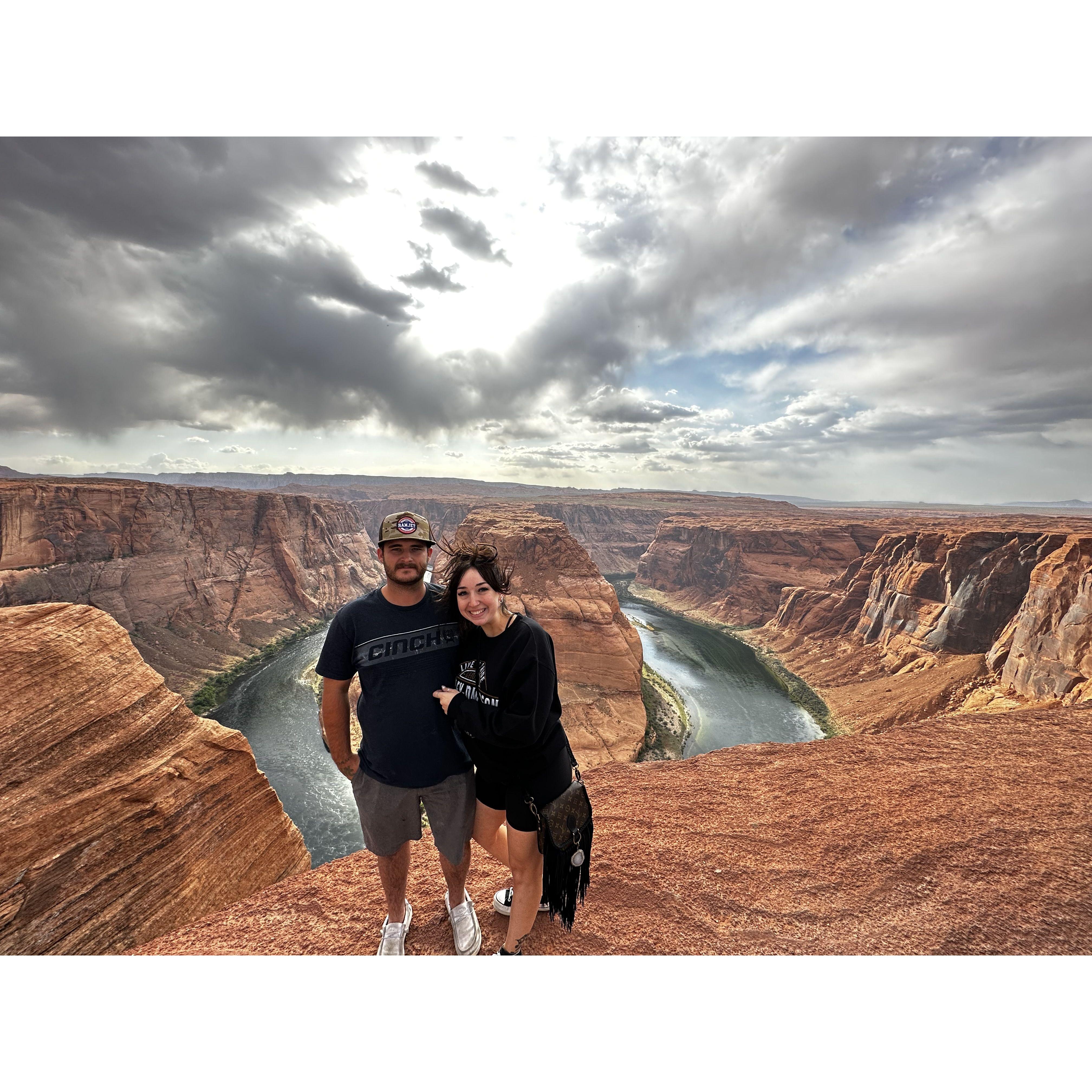 On our roadtrip back from Wyoming- stopped at Horseshoe Bend. So beautiful!