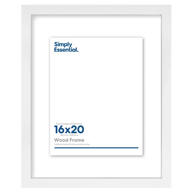 Simply Essential™ Gallery 16-Inch x 20-Inch Floating Wood Wall Frame in White