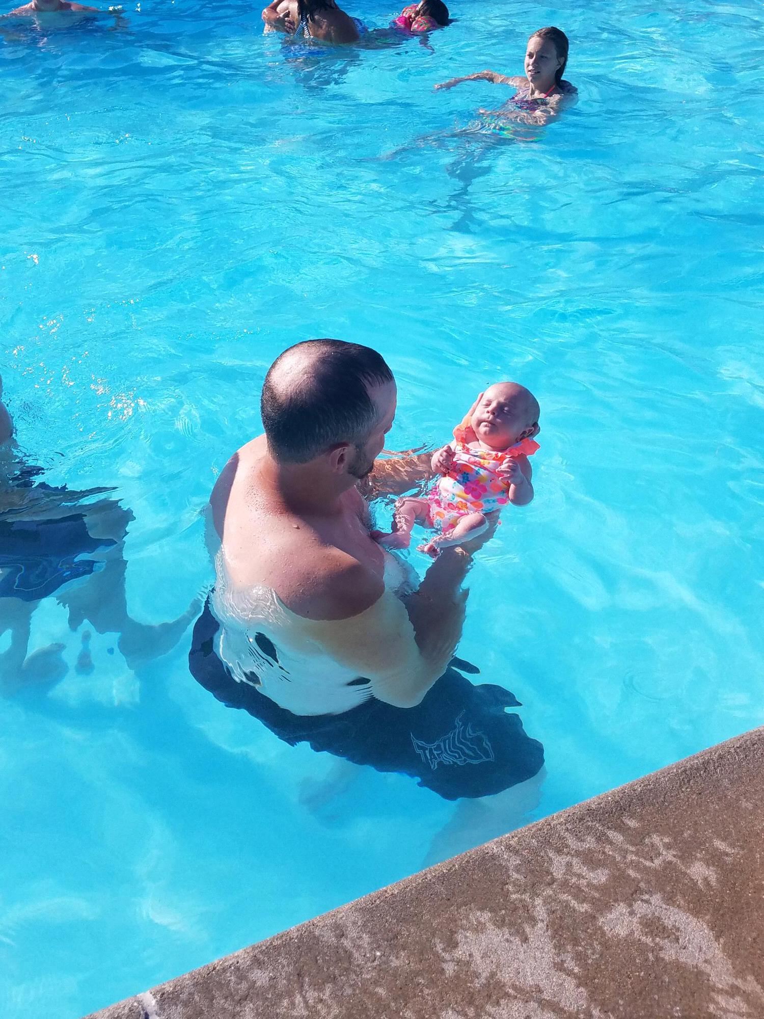 1st time in the pool.