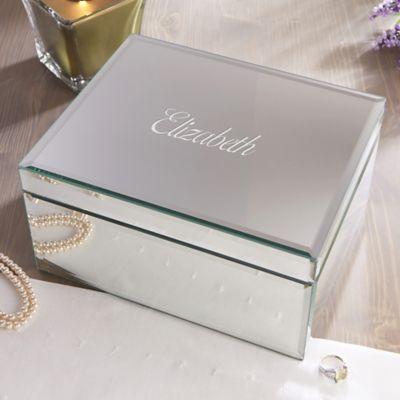Reflections Large Engraved Mirrored Jewelry Box