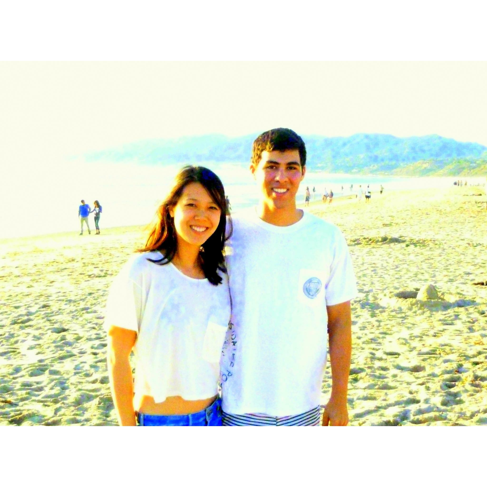 Beach pic from our college years - one of countless fun weekend visits to UCLA
