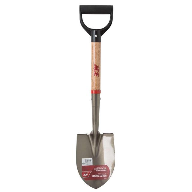 Ace Little Pal Steel blade Wood Handle 8.25 in. W x 27 in. L Utility Round Point Shovel