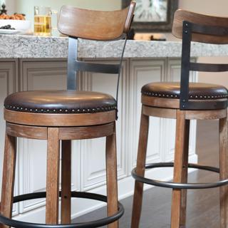Pinnadel Upholstered Swivel Barstool