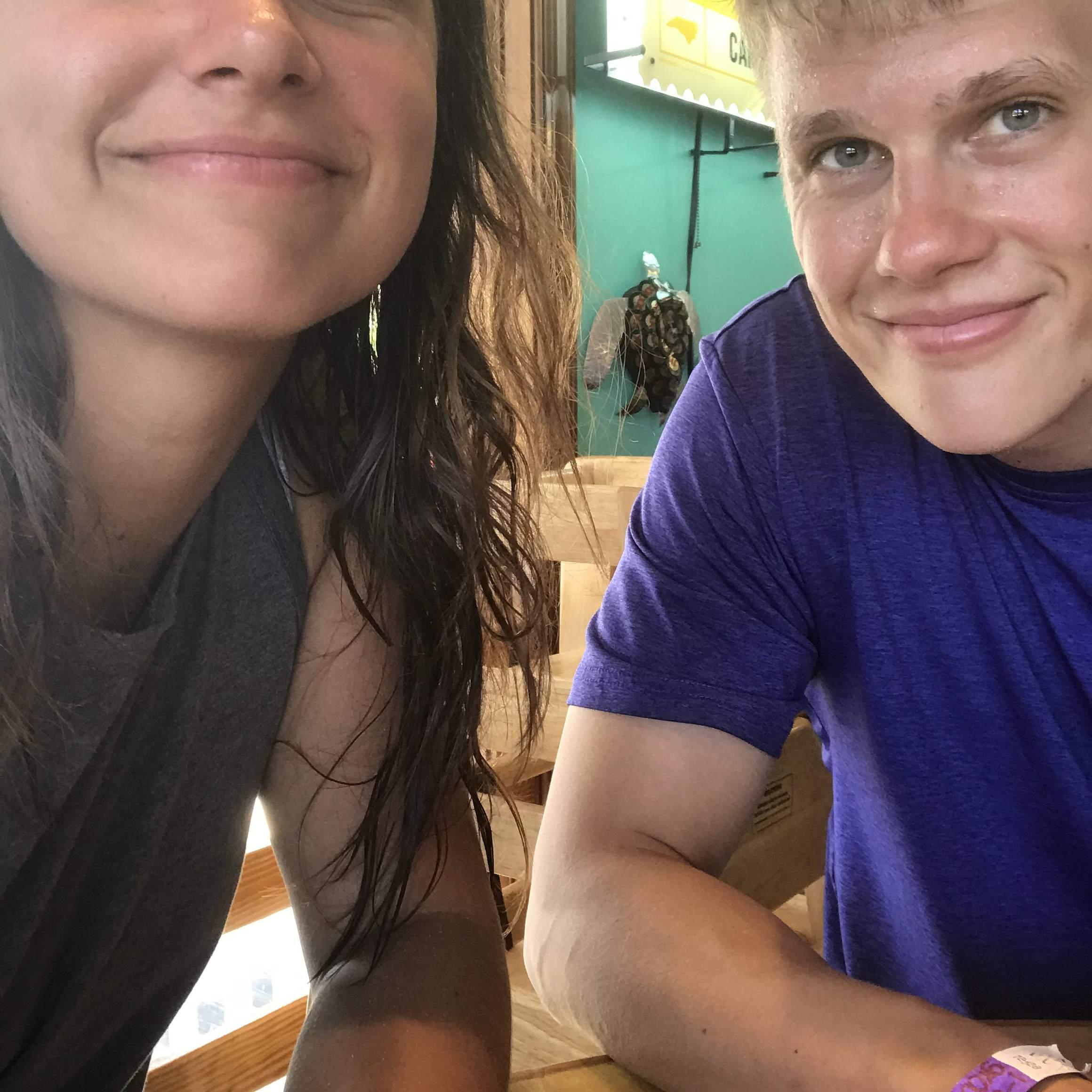 Two washed up surfers about to get their fish tacos