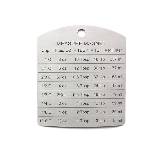RSVP International Endurance Stainless Steel 3.5 x 4.125" Measurement Magnet