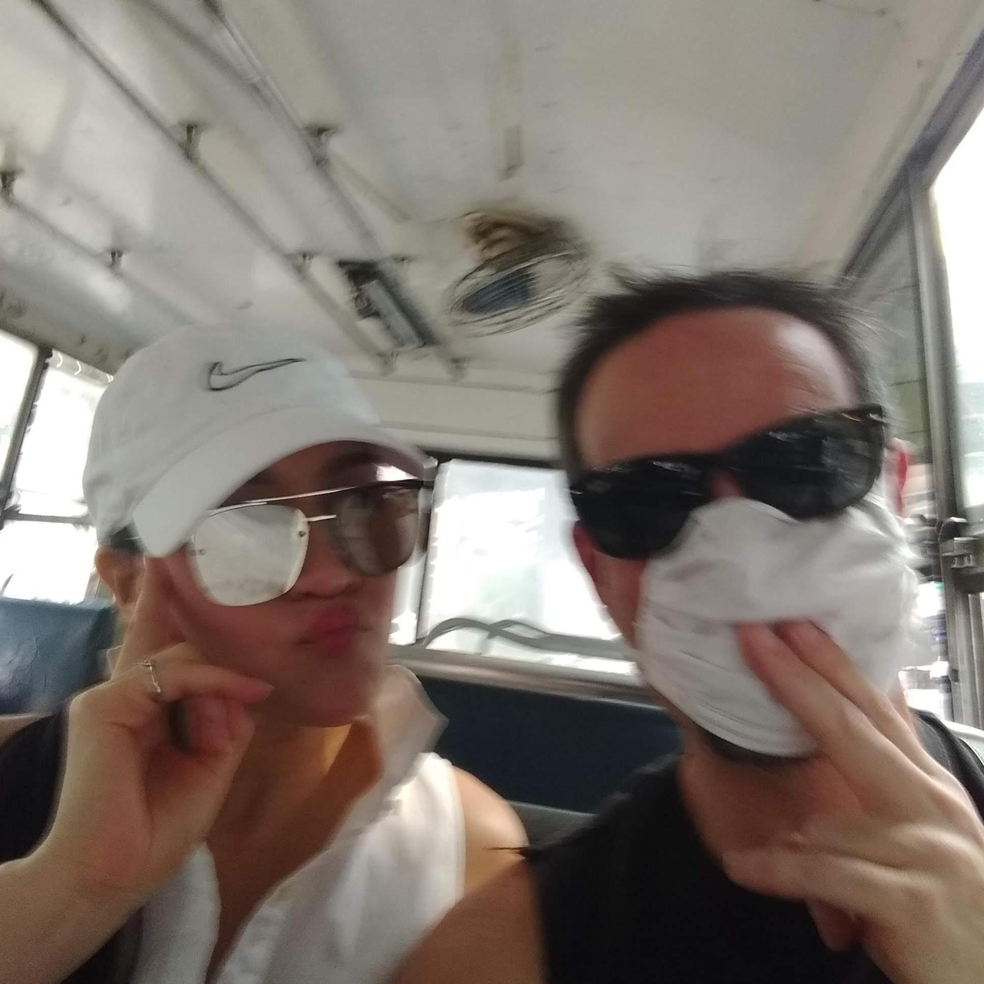 Fun on a Bangkok bus.