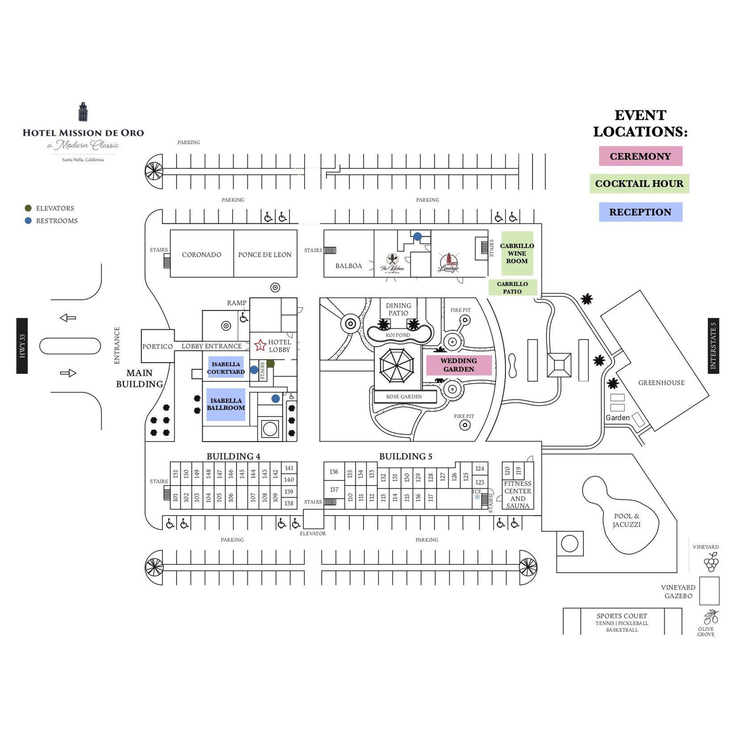 Here are where all the events will be taking place!