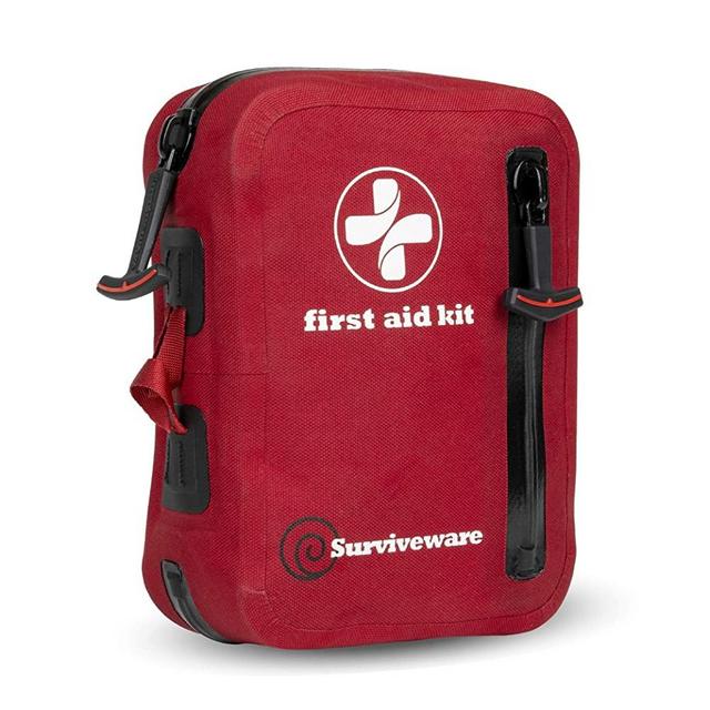 Surviveware Survival Waterproof First Aid Kit, Labeled Compartments for The Outdoors and Travel, Small